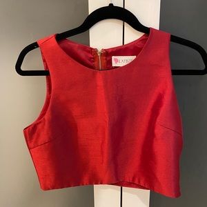 Red Dressy Crop Top